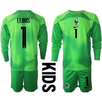Dječji Nogometni Dres Francuska Hugo Lloris #1 Golmanski Gostujuci SP 2022 Dugi Rukav (+ Kratke hlače)